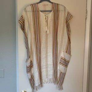 Tory Burch striped linen coverup